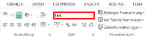 Zellen als Text formatieren