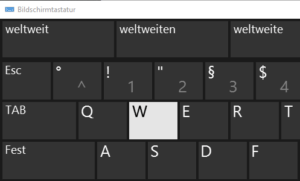 Bildschirmtastatur Wortvorschlaege