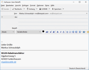 Thunderbird Beispiel Grußformel als HTML