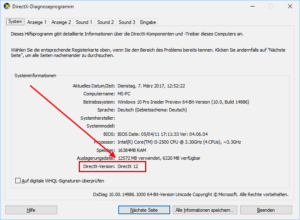 DirectX-Version ablesen