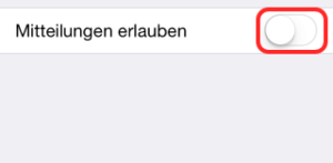 iOS Mitteilugen abgestellt