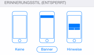 iOS Mitteilungen Stil