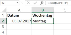 Excel Liste nur Arbeitstage 1