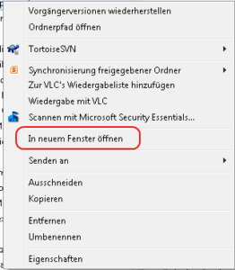 Ordner in einem neuen Fenster öffnen