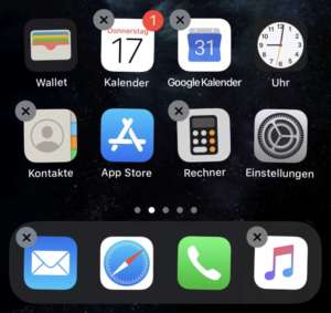 Apps verschieben auf dem Bildschirm in iOS