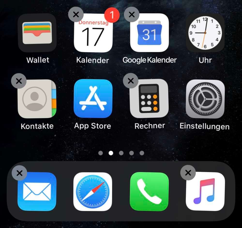 App Bildschirm in iOS