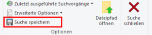 Die Schaltfläche Suche speichern
