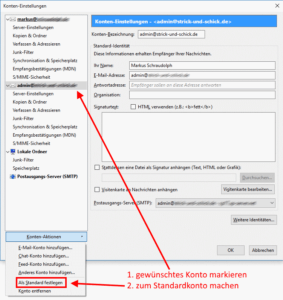 Thunderbird Standardkonto