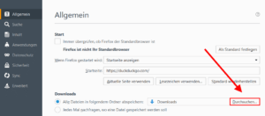 Firefox Download-Ordner festlegen