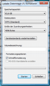 Festplatte formatieren in Windows