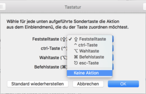 Mac Feststelltaste deaktivieren