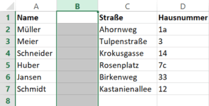 Zellen verbinden - Platz schaffen