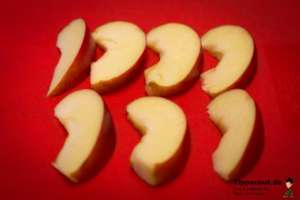 Geschnittene Äpfel zum Einfrieren