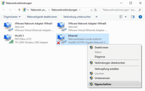 Eigenschaften der Netzwerkverbindung ändern