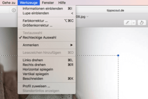 Bild zuschneiden auf dem Mac