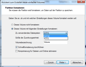 Festplatte mit FAT32 formatieren