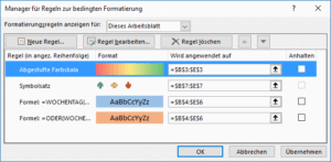 Excel Bedingte Formatierung verwalten