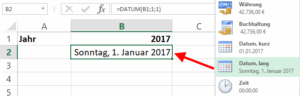 Zellformat Datum lang