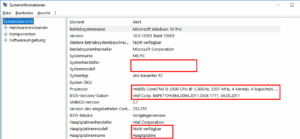 Msinfo32 zeigt nicht alle Informationen an