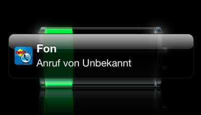 Anruf von Fritzfon am iPhone Anruf von Fritzfon am iPhone