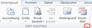 Excel Symbol Seite einrichten