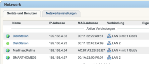 Zwei Diskstation-Einträge in der fritz.box