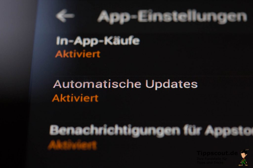 Per Standard sind automatische Updates aktiviert.