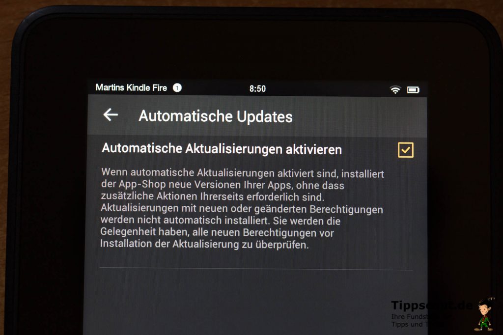 Hier können Sie automatische Updates aktivieren oder deaktivieren.