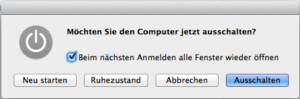 Den Mac schnell ausschalten