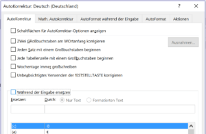 Word Autokorrektur abschalten