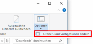 Zu den Ordneroptionen in Windows 10