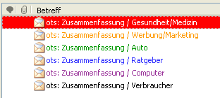 E-Mail mit Farbe markiert E-Mail mit Farbe markiert