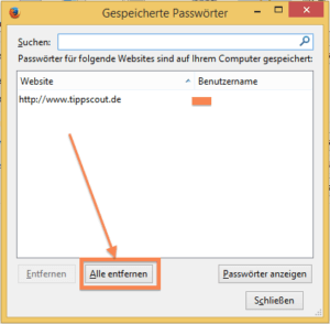 Firefox: Gespeicherte Passwörter und Kennwörter löschen | Tippscout.de