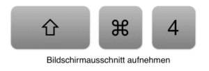 Screenshot Apple: Tastenkombination zum Bildschirmbereich fotografieren