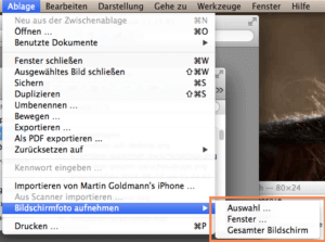 Screenshot über das Programm Vorschau