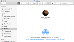 Sichtbares im Airdrop-Ordner auf dem Mac