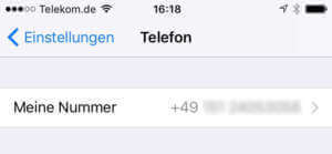 iPhone eigene Telefonnummer Einstellungen