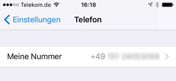iPhone eigene Telefonnummer Einstellungen
