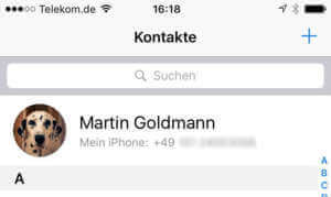 iPhone eigene Telefonnummer Kontakte