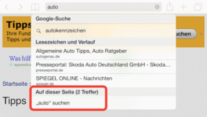 Webseite durchsuchen mit dem iPhone