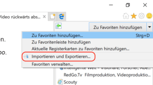 Internet Explorer Favoriten exportieren