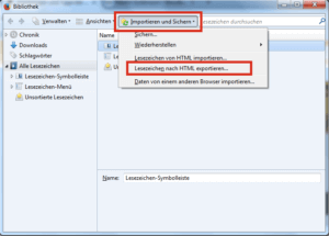 Lesezeichen nach HTML exportieren in Firefox Lesezeichen nach HTML exportieren in Firefox