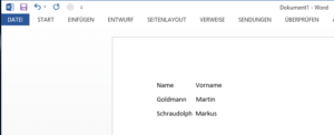 Tabellenformatierung mit Leerzeichen