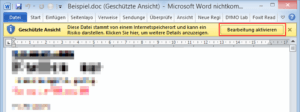 Geschützte Ansicht in Word