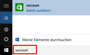 Wsreset aufrufen