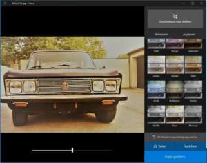 Übersicht der Filter in der Fotos-App von Windows