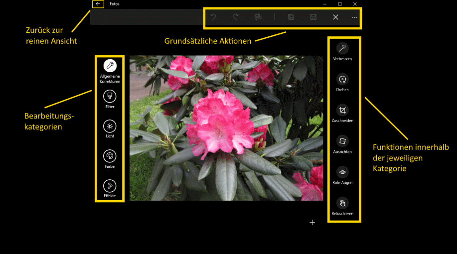 Windows 10: Bildbearbeitung mit der App Fotos