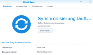 Synchronisierung läuft.