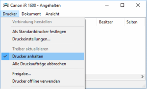 "</a Angehaltenen Drucker reaktivieren.