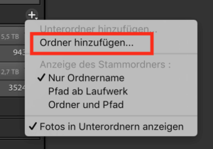 Mit einem Klick auf Ordner hinzufügen, können Sie einen neuen Ordner einrichten. Mit einem Klick auf Ordner hinzufügen, können Sie einen neuen Ordner einrichten.